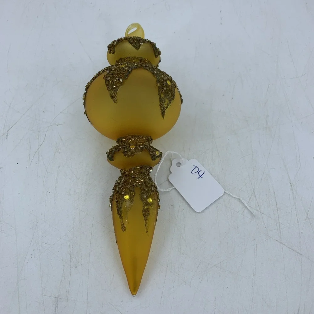 Vtg‎ Amber Finial Ornament 7